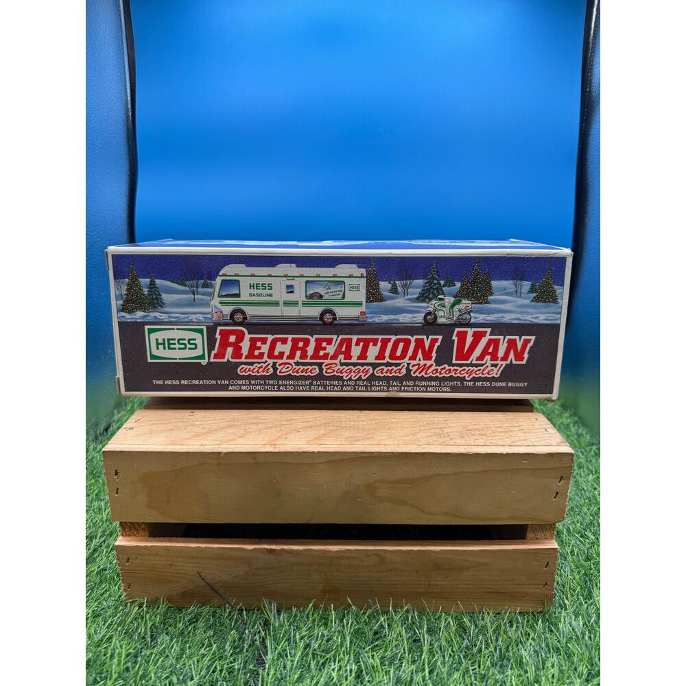 1998 Hess Recreation Van With Dune Buggy and Motorcycle - In Box Used